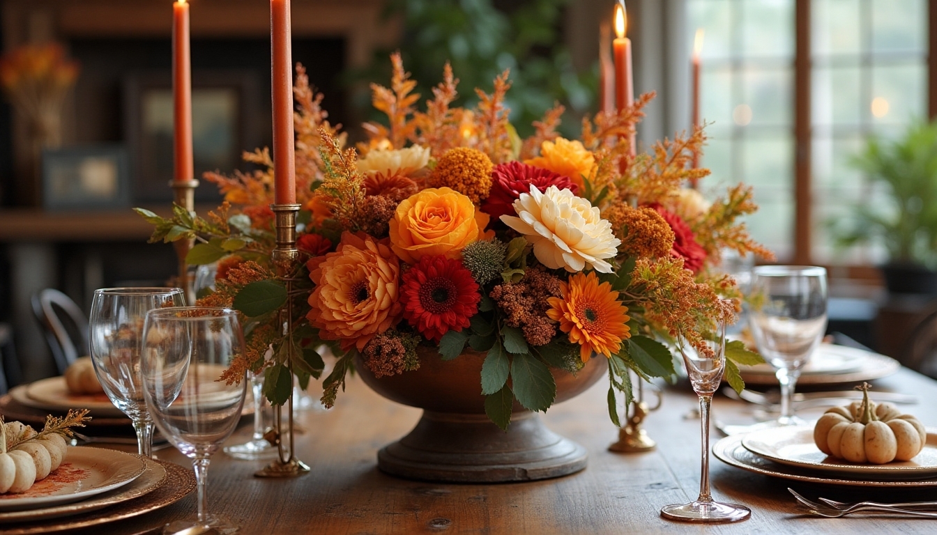 autumn blooms in metallics