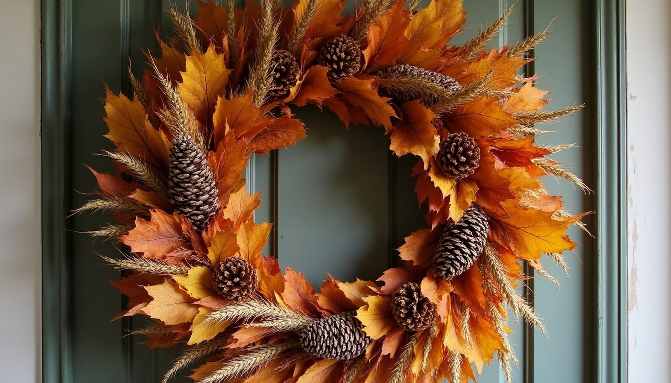 autumn dried botanical wreath
