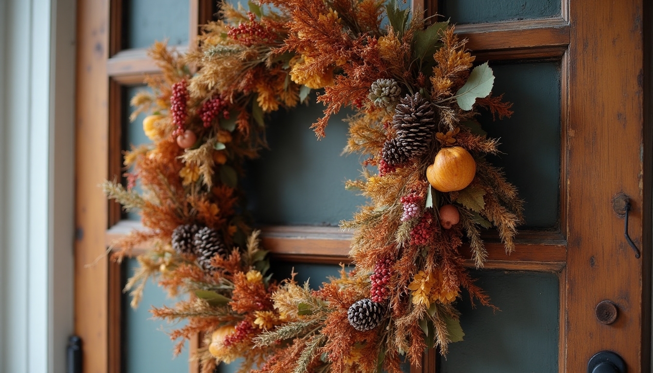 autumn dried flower wreath