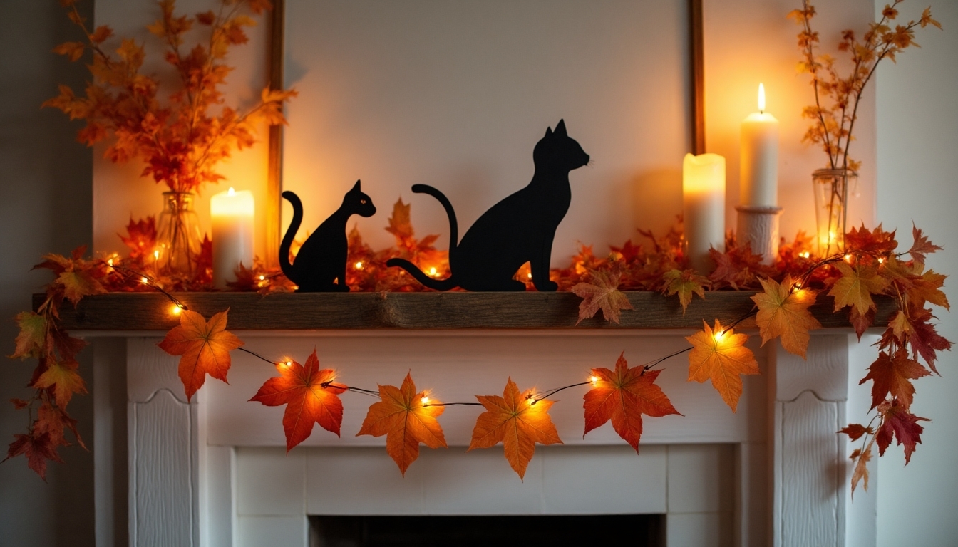 black cat moon garland