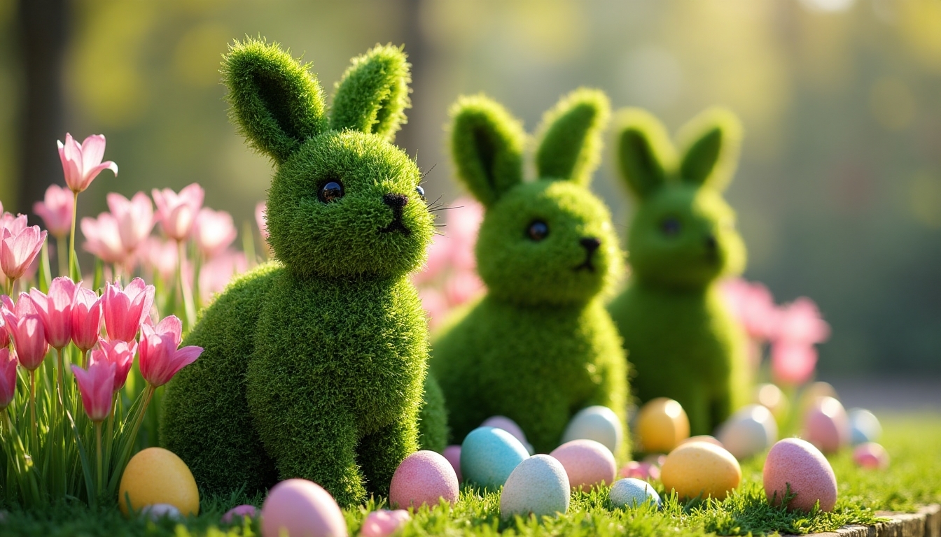 bunny shaped living topiary decorations