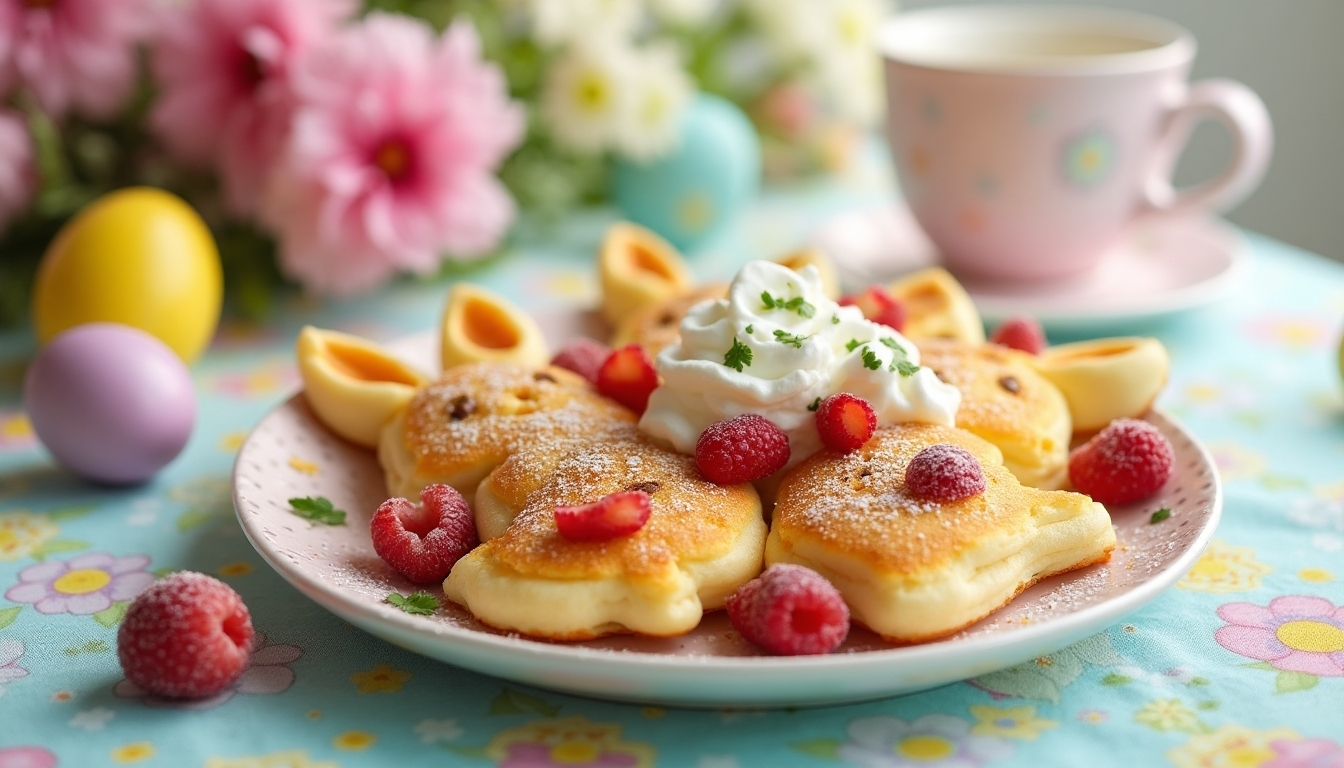 bunny shaped pancake art