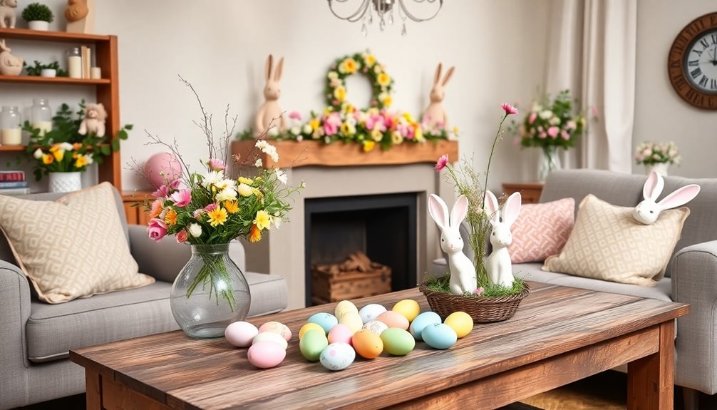 bunny themed easter home decor