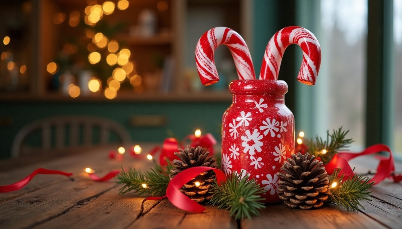 candy cane vase arrangement