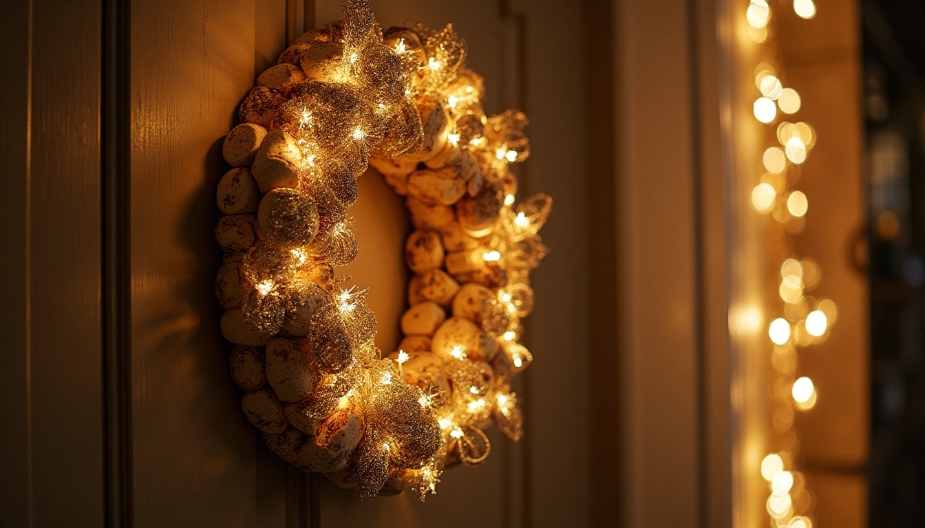 champagne cork celebration wreath