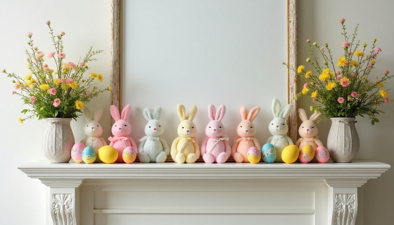 charming bunny figurine arrangement