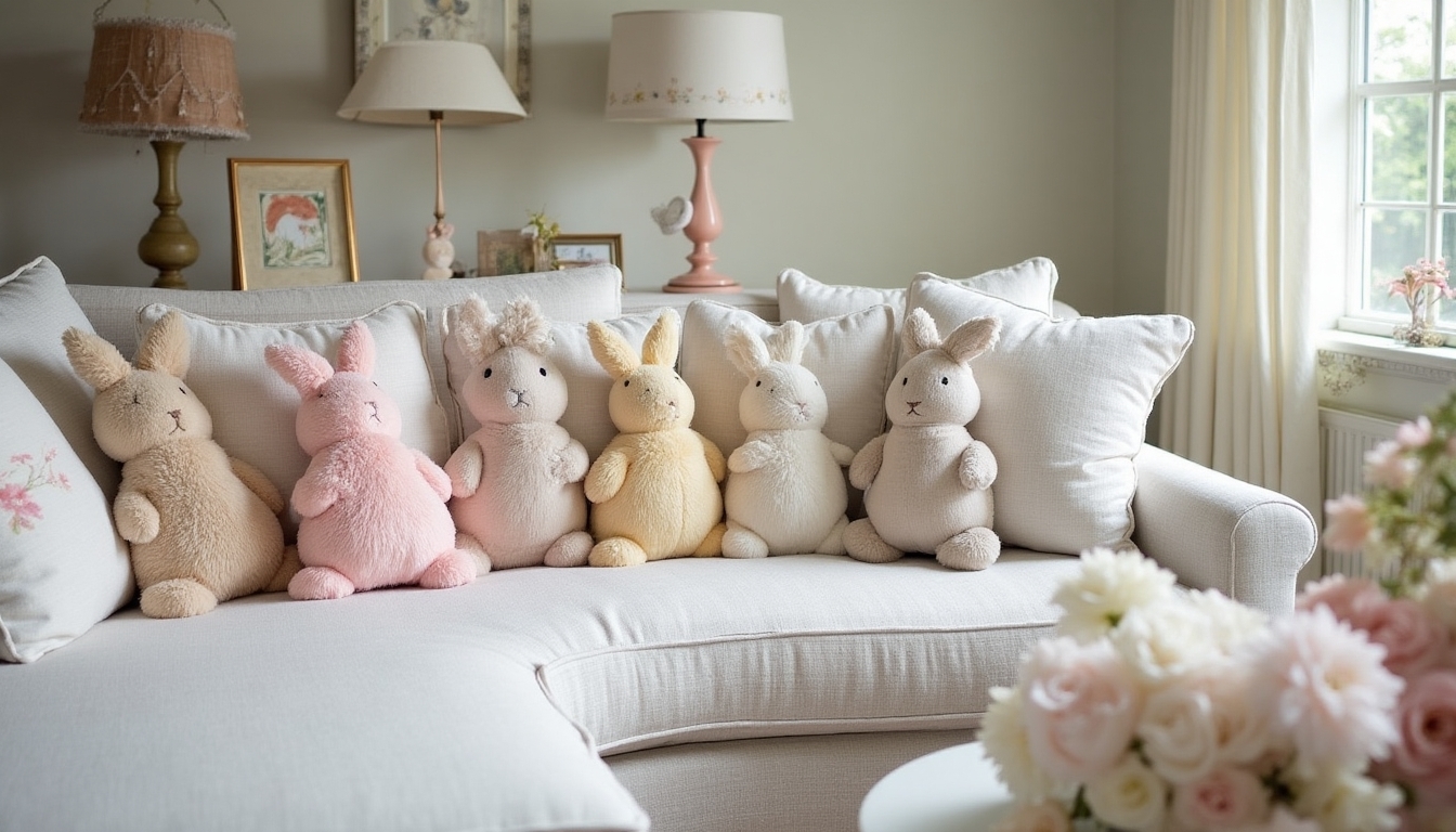 charming bunny pillow arrangements