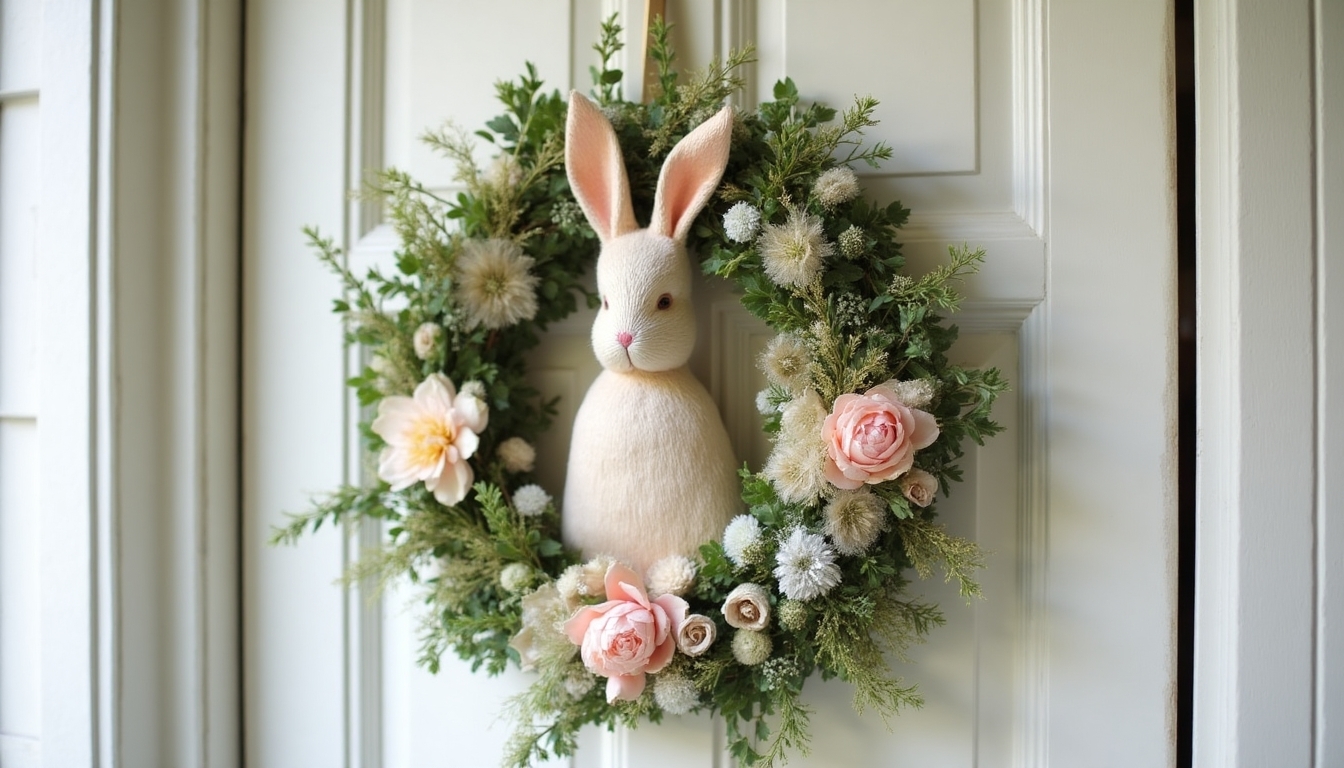 charming easter bunny wreath