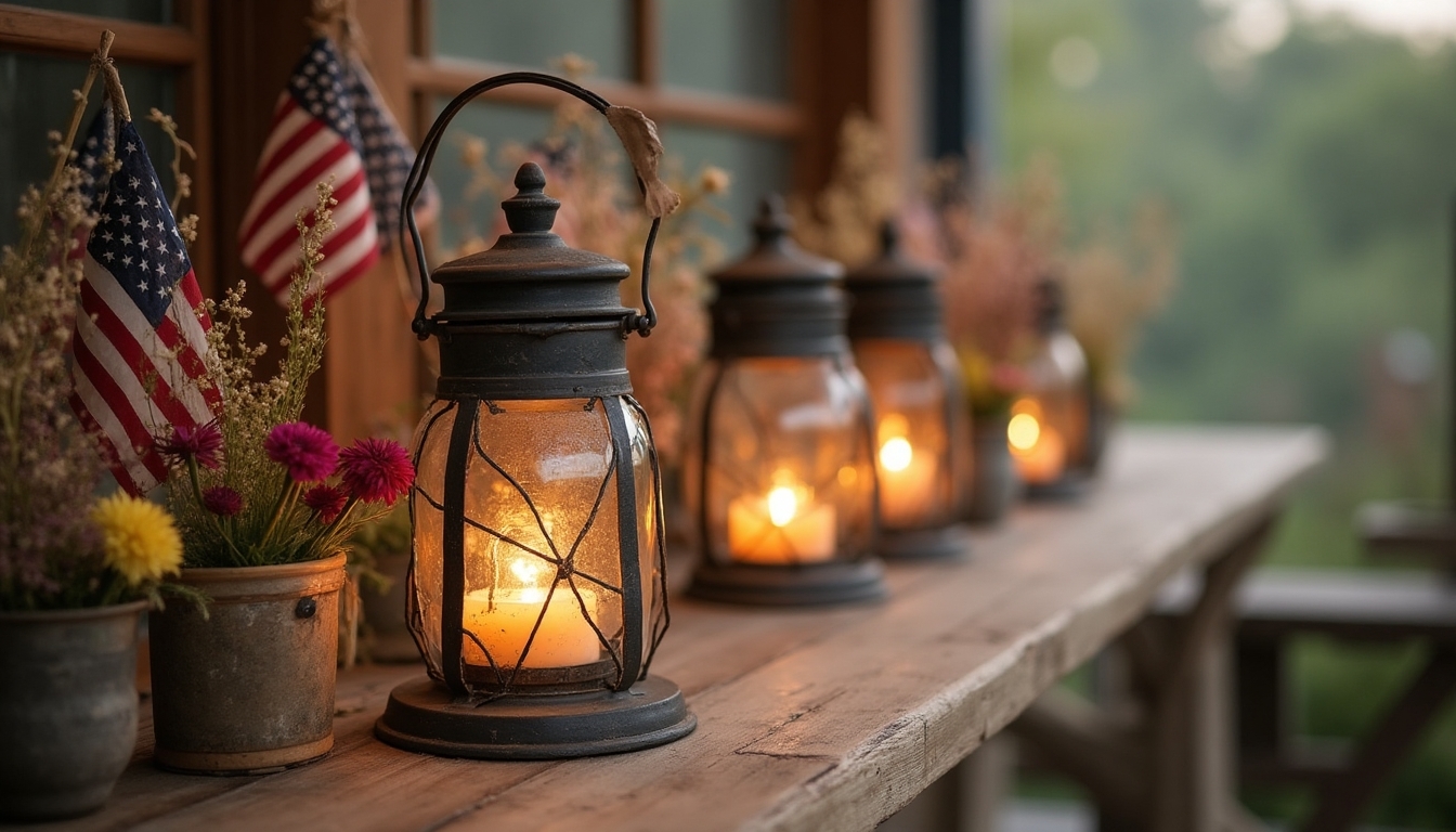 charming patriotic mason jar lanterns