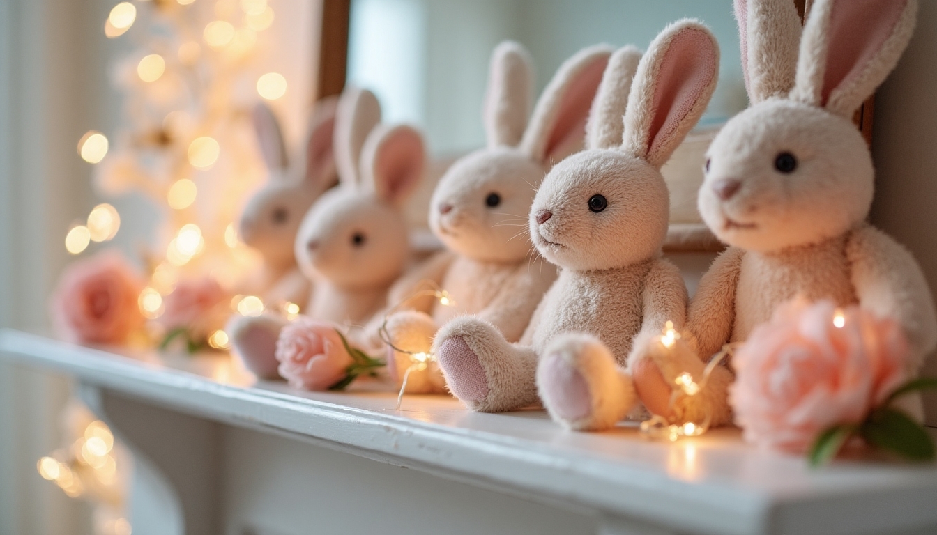 charming plush bunny display
