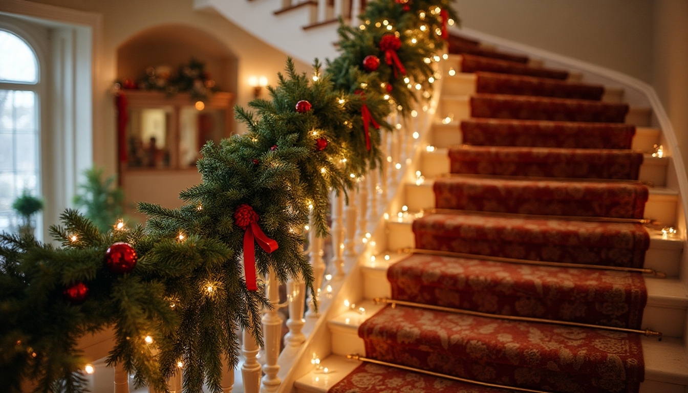 classic garland with elegant ribbon