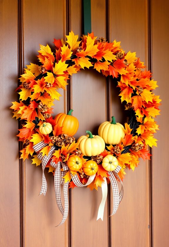 colorful autumn wreath decorations