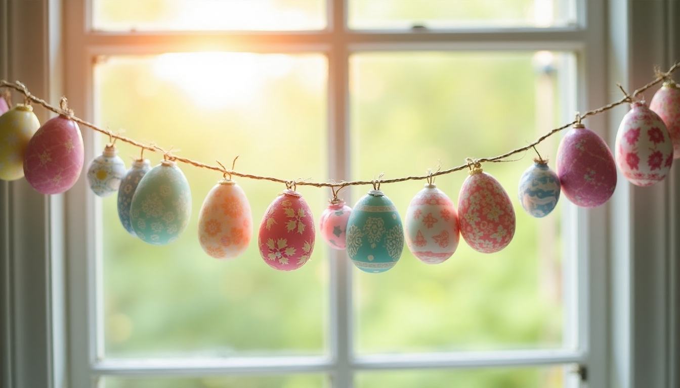 colorful easter egg garlands