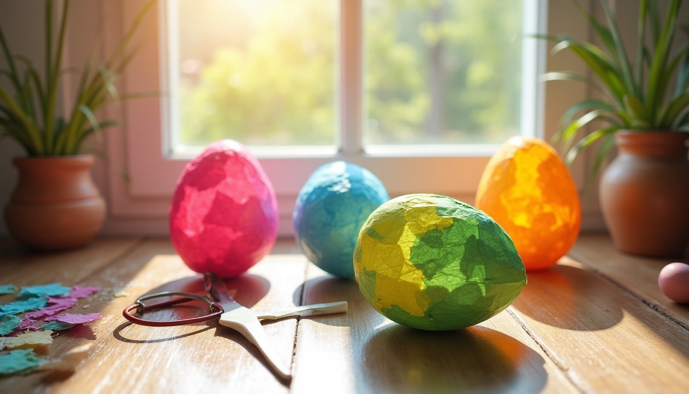 colorful easter window art