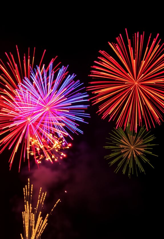 colorful firework party backdrop