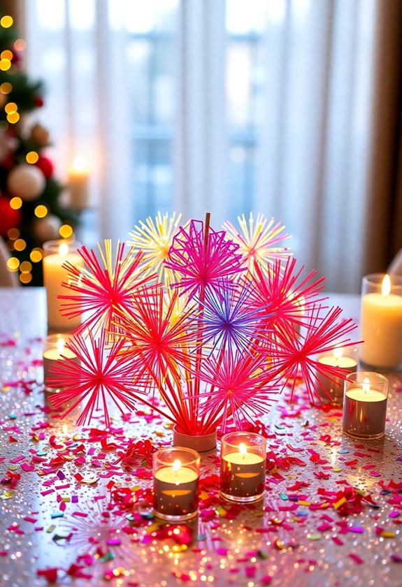 colorful new year fireworks