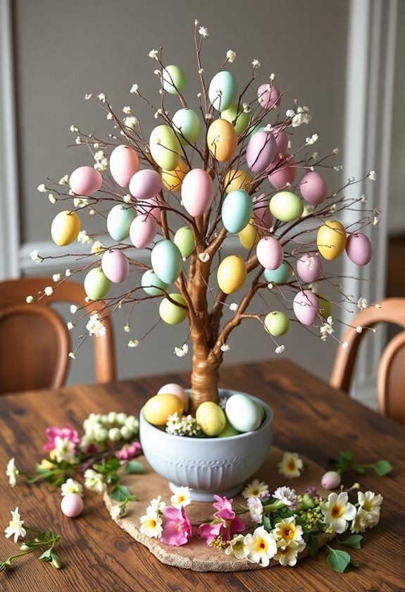 colorful ombre egg centerpiece