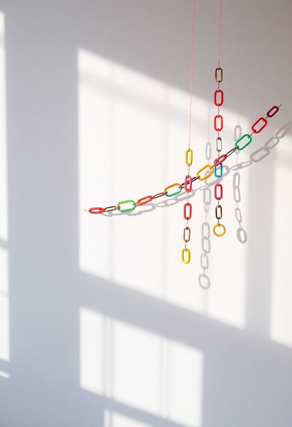 colorful rainbow paper chains