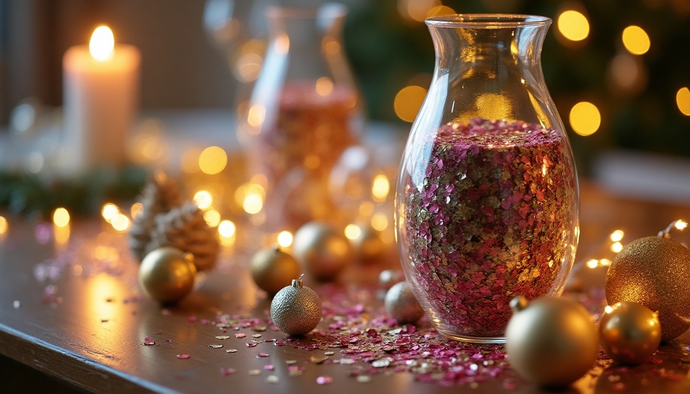 confetti candle centerpiece creation