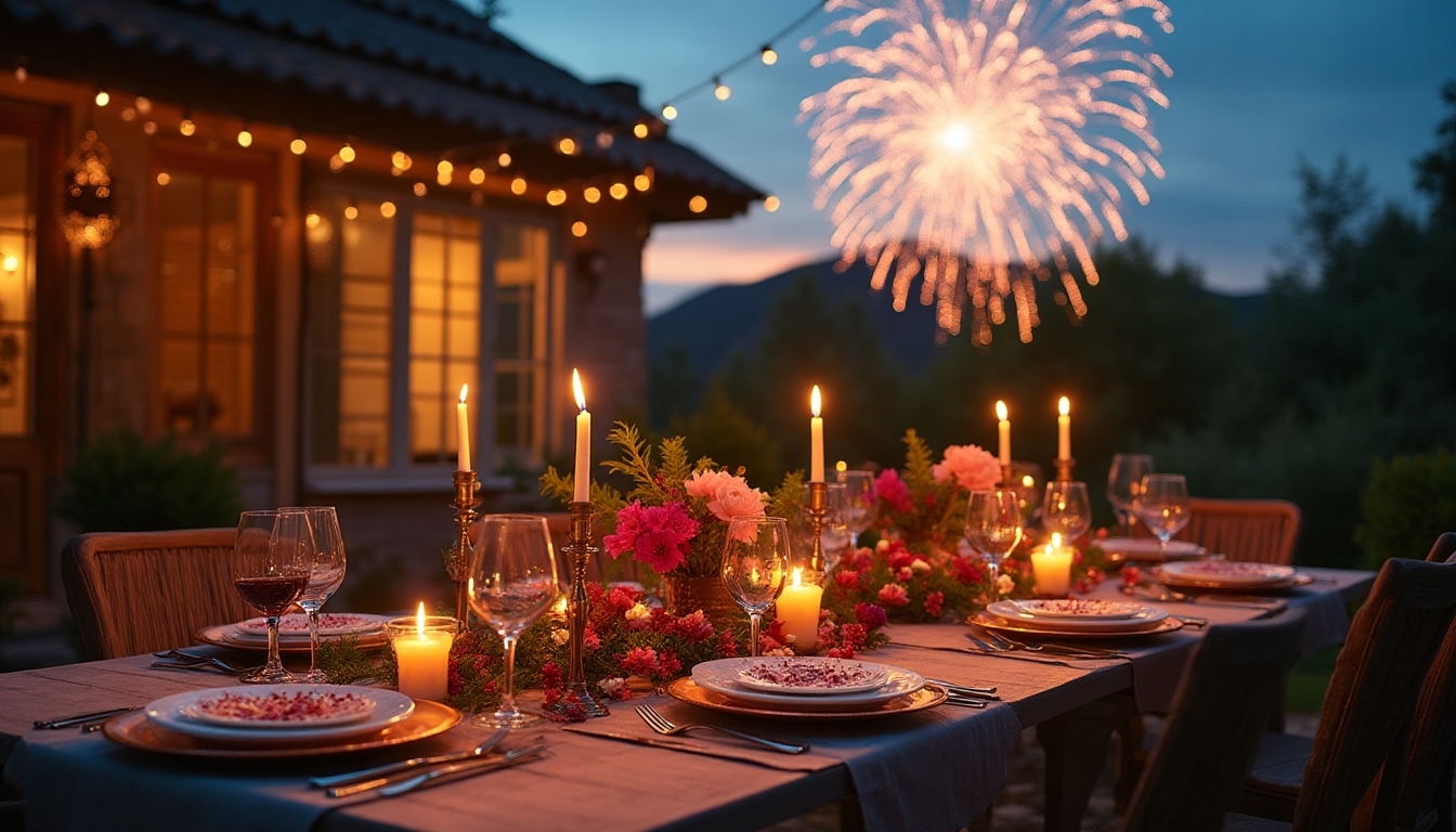 coordinate food with fireworks