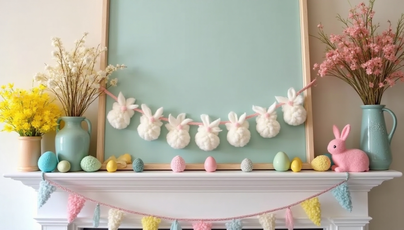 cotton ball bunny decoration