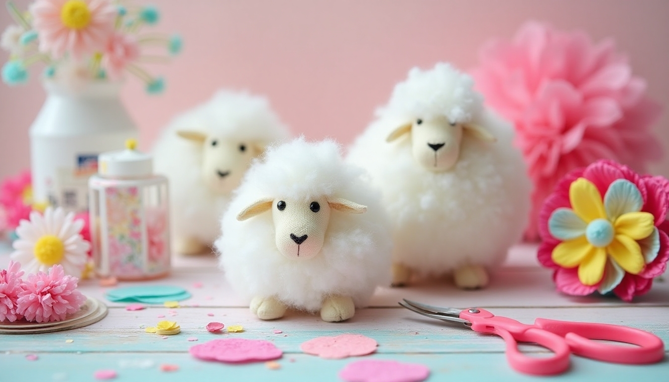 cotton ball sheep crafts