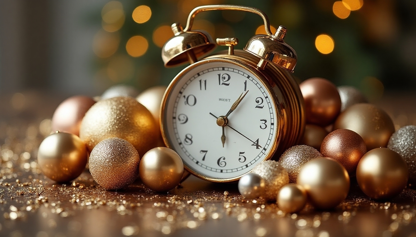 countdown clock with ornaments