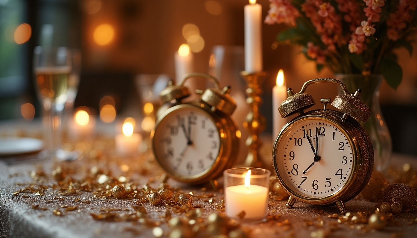 countdown themed table decor