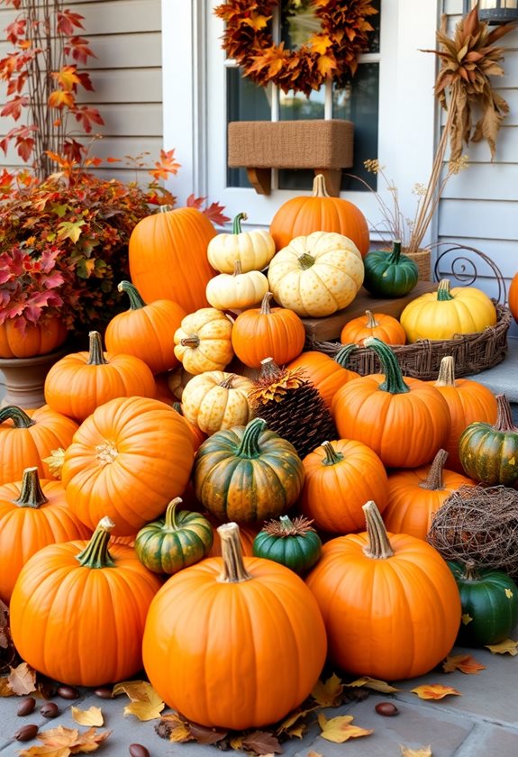 cozy autumn pumpkin displays