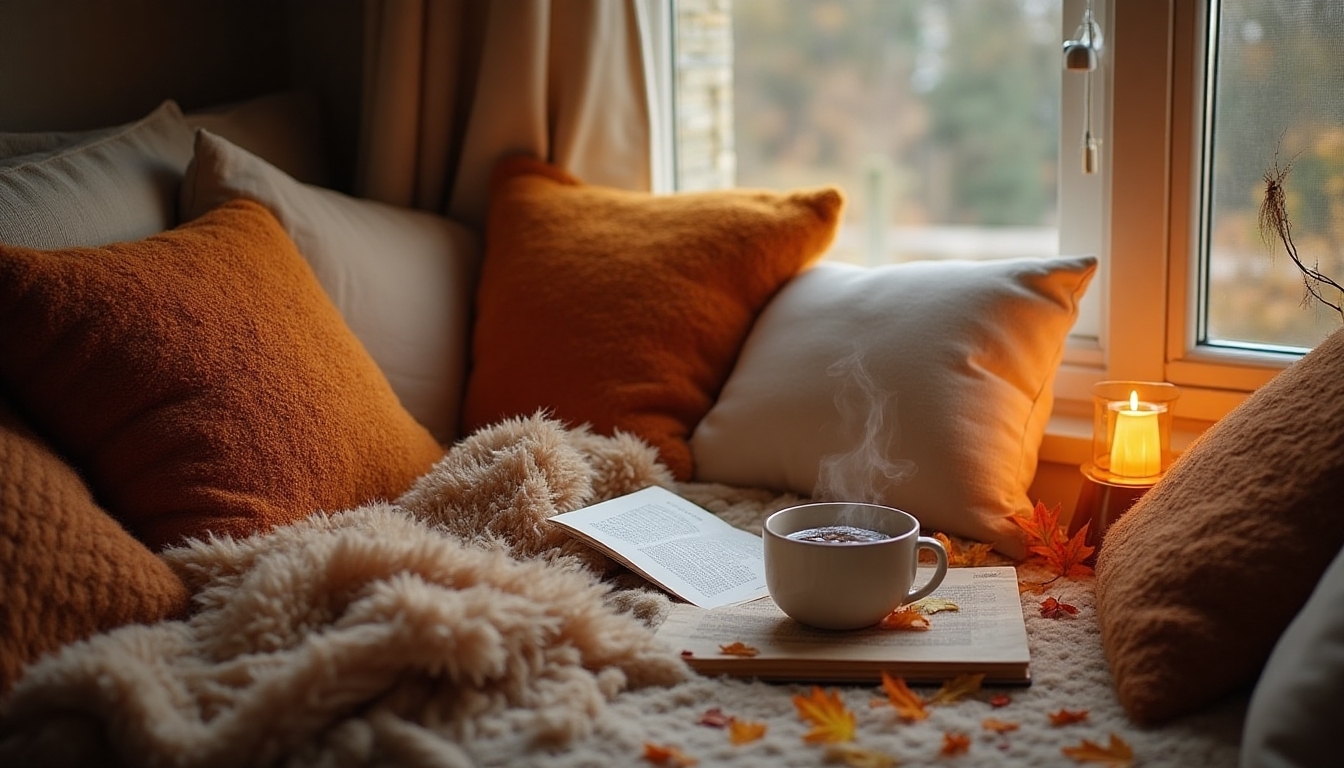 cozy autumn reading nook