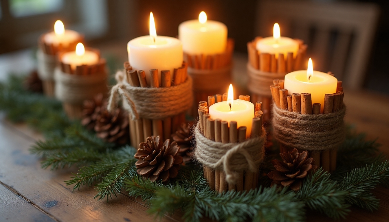 cozy cinnamon stick candle holders