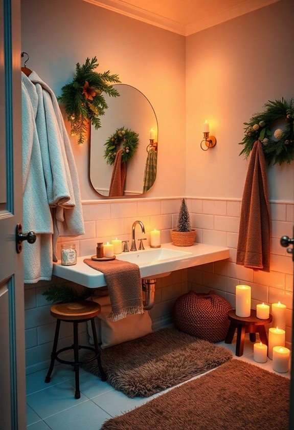 cozy festive bathroom retreat