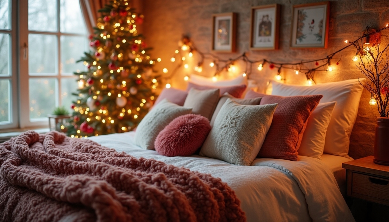 cozy holiday bed makeover