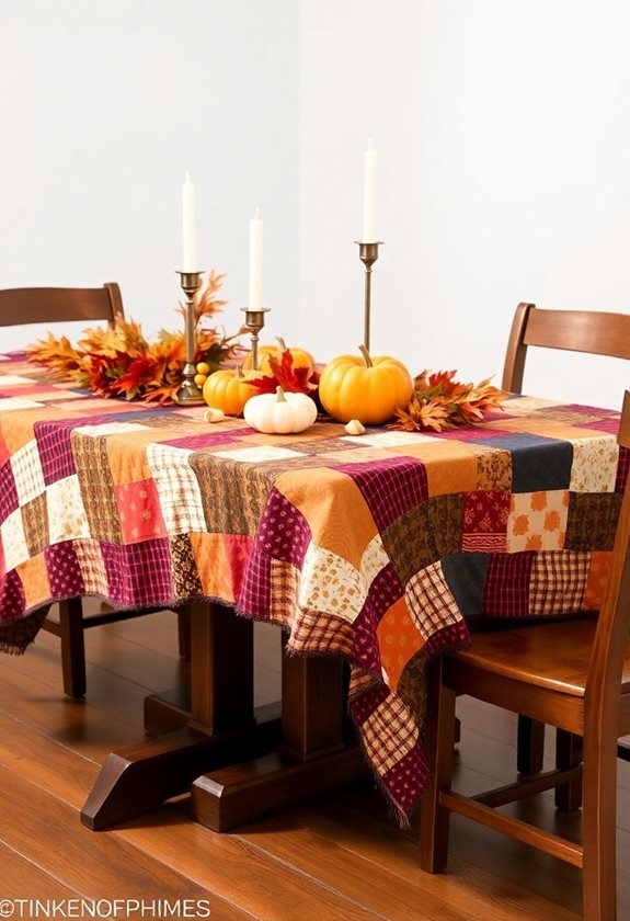 cozy patchwork tablecloth creation