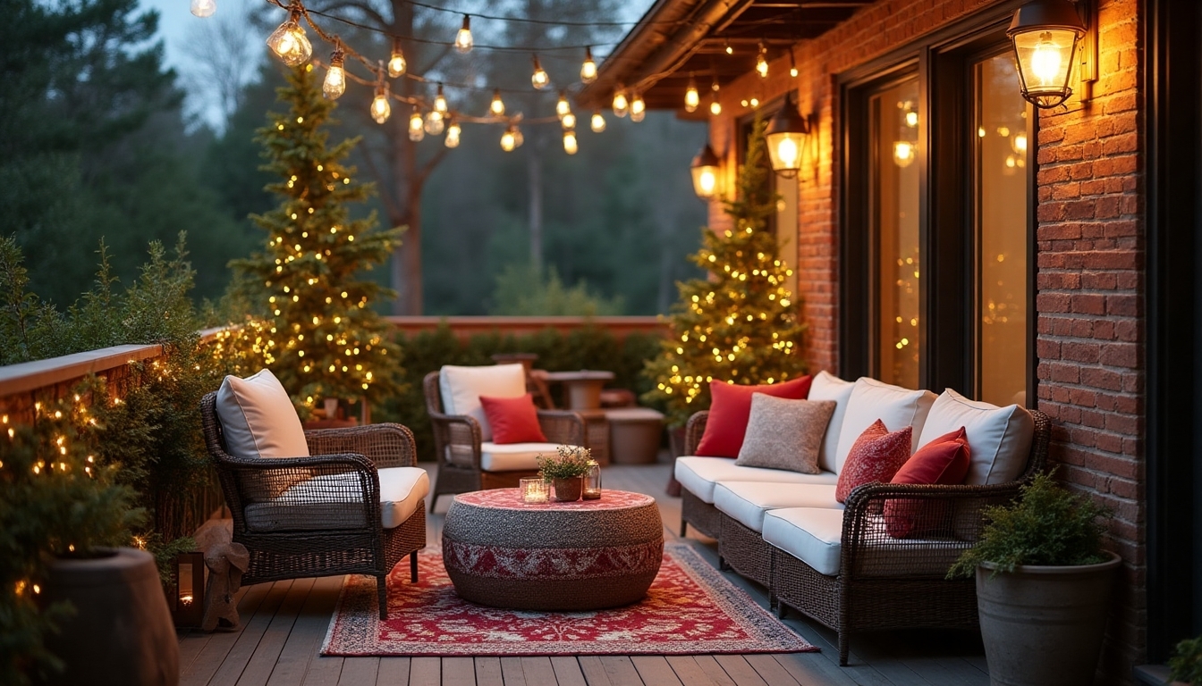 cozy winter balcony decor