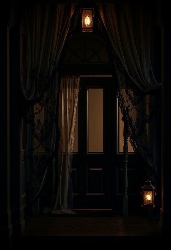 creepy haunted door curtain