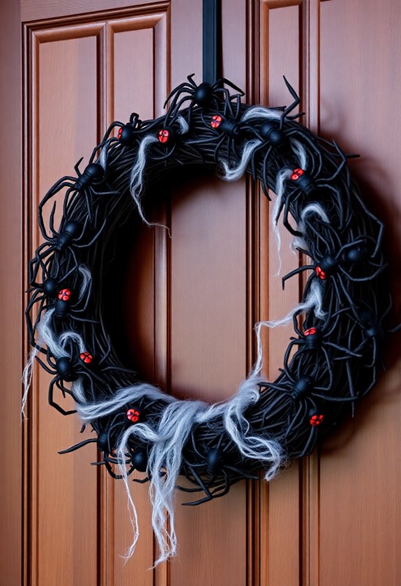 creepy spider wreath project
