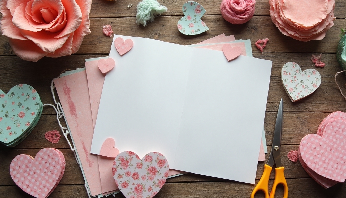 cutting colorful paper hearts