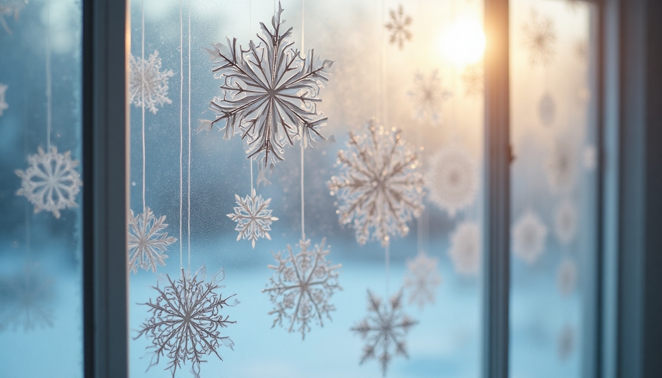 delicate paper snowflake decorations