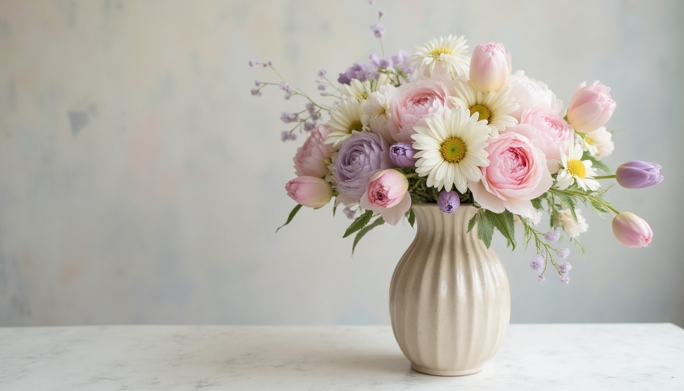 delicate spring flower arrangements