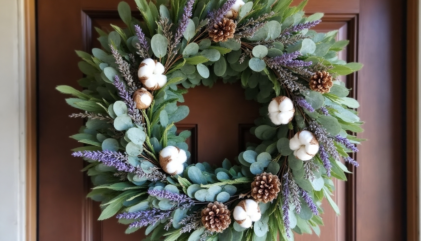 dried flowers and pinecones