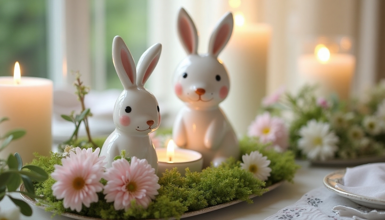 easter bunny candlelight display