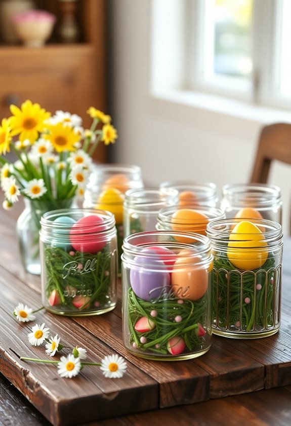 easter egg mason jars