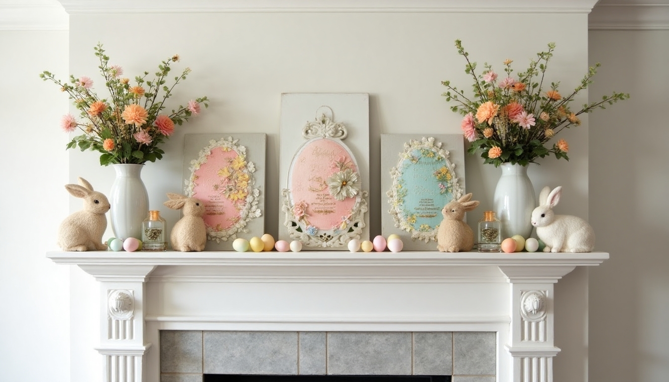 easter mixed media art display