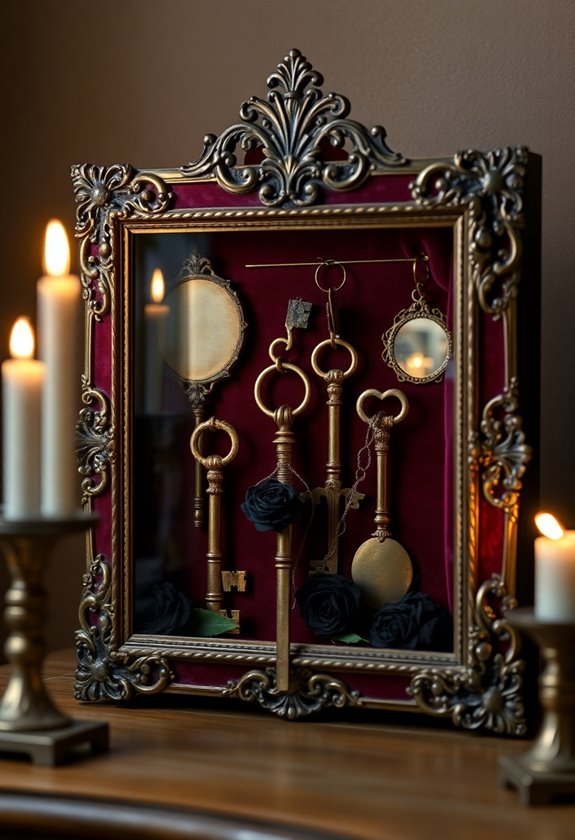 eerie antique mirror display