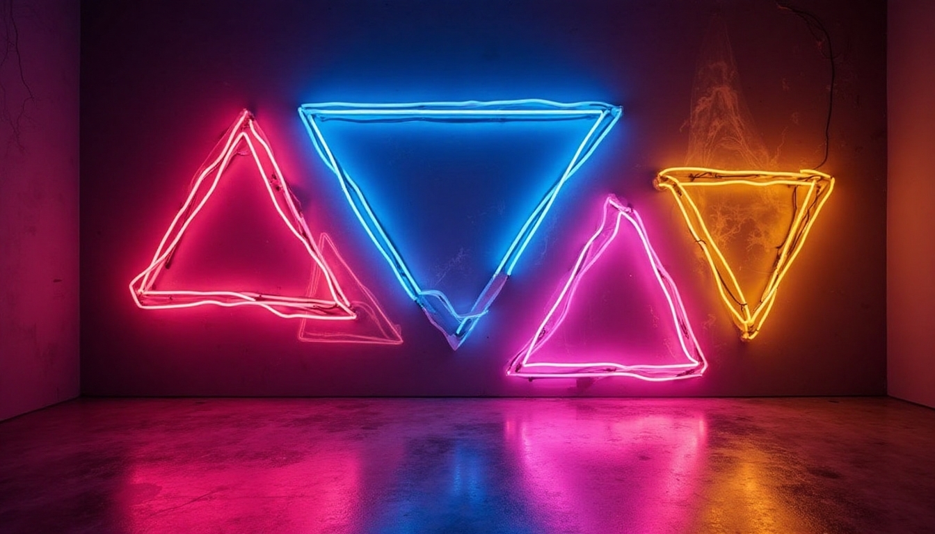 electrifying neon geometric backdrop