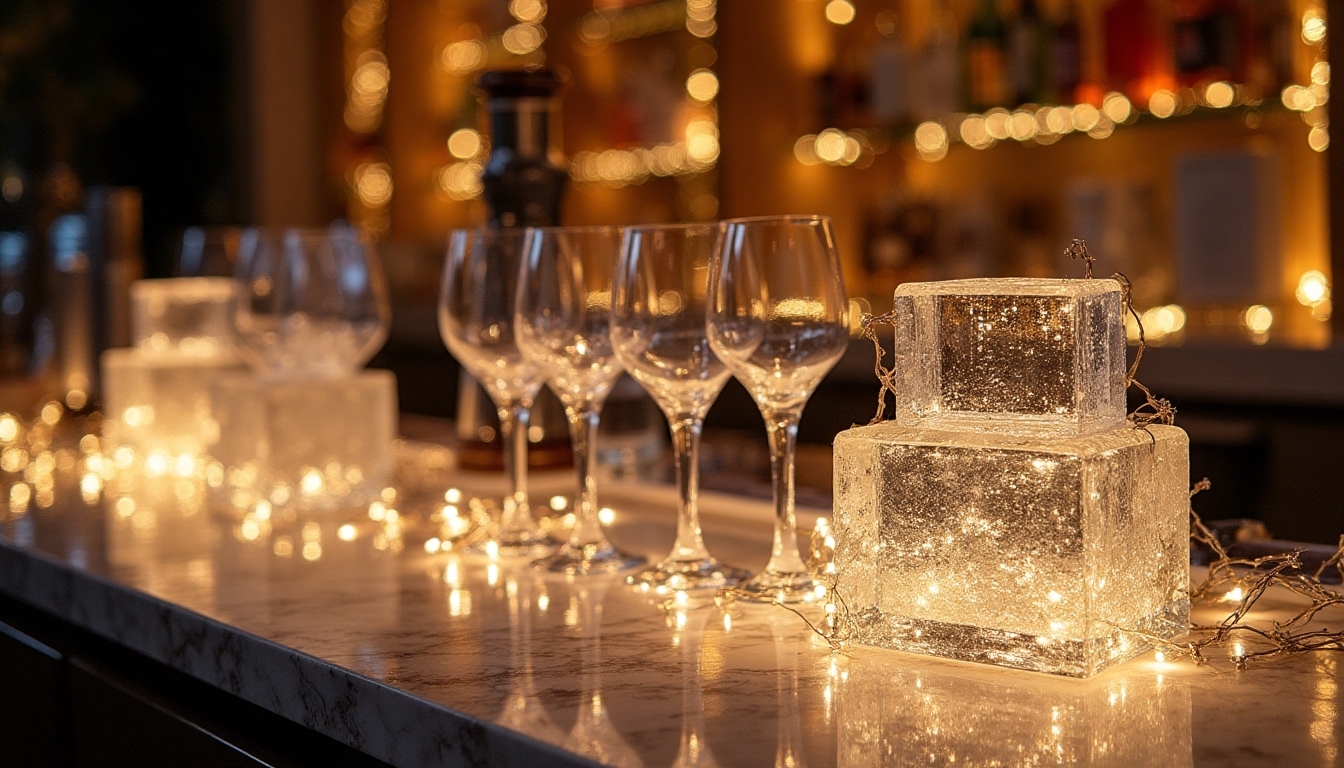 elegant drinks and ice