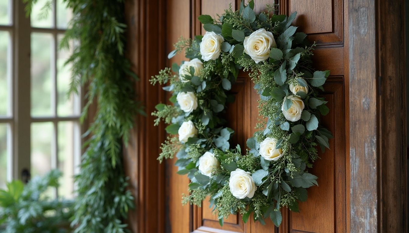 elegant eucalyptus rose wreath