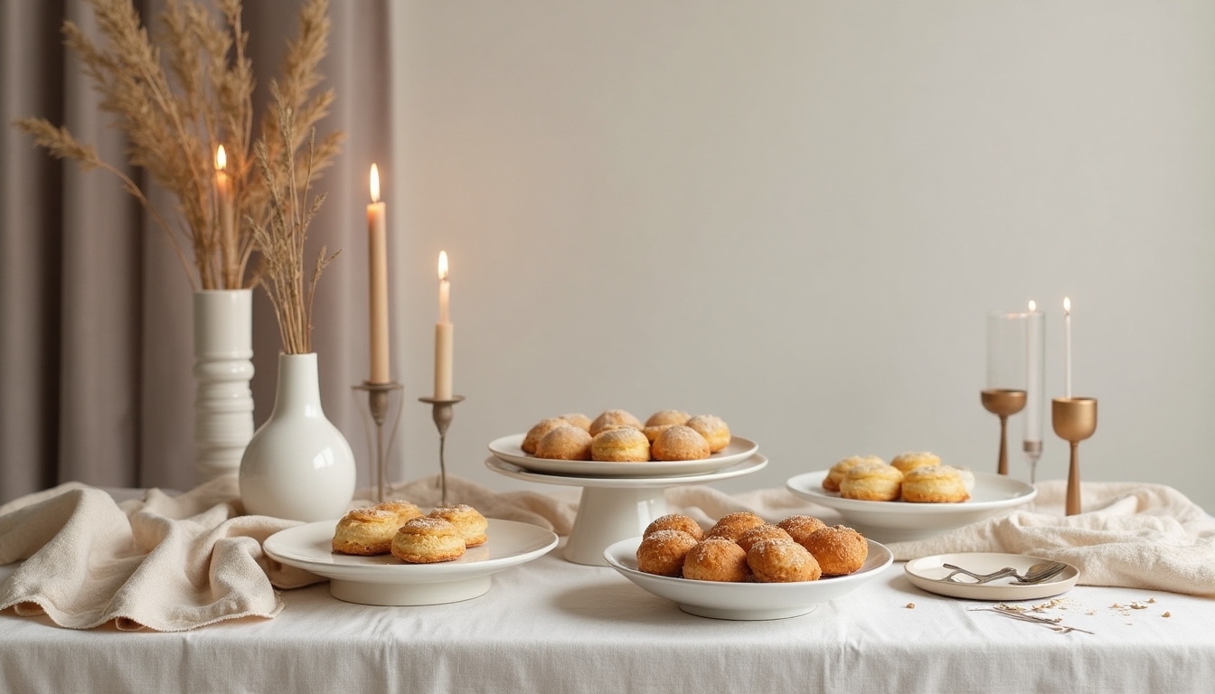 elegant minimalist dessert presentation