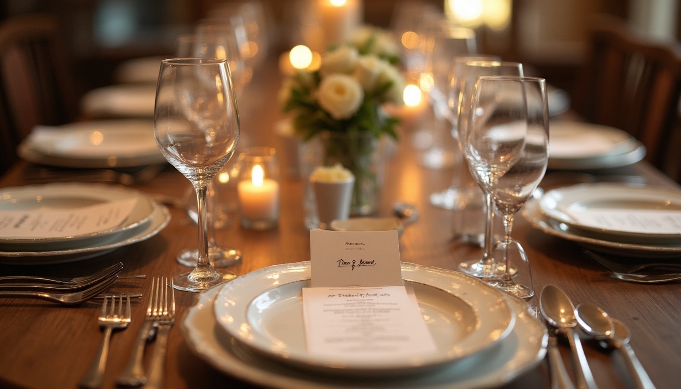 elegant place cards and menus